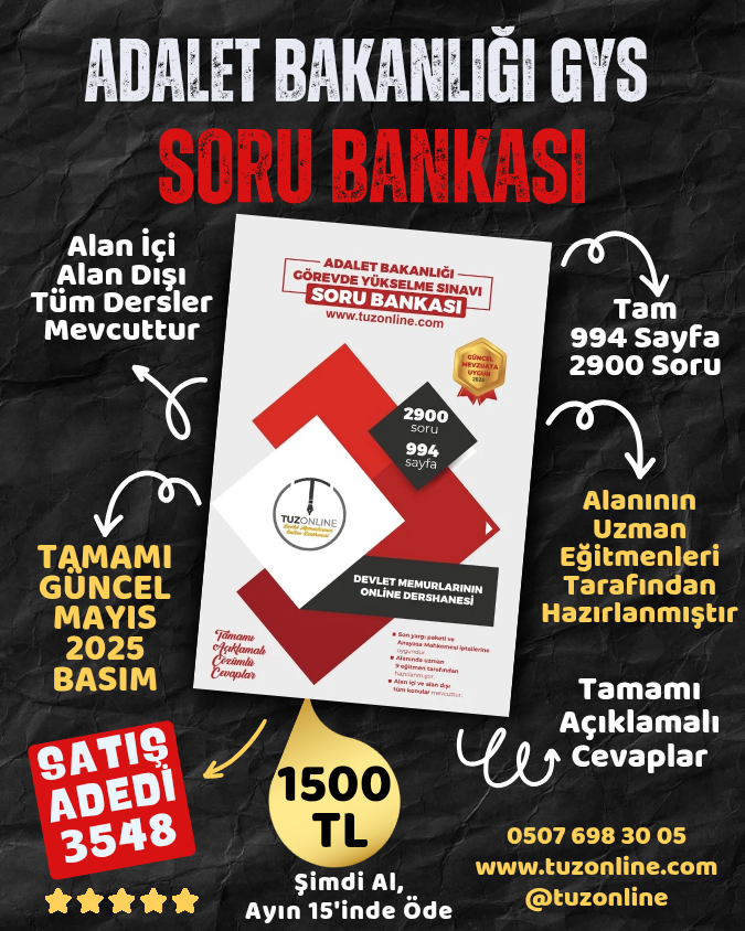 Adalet Bakanlığı GYS Soru Bankası